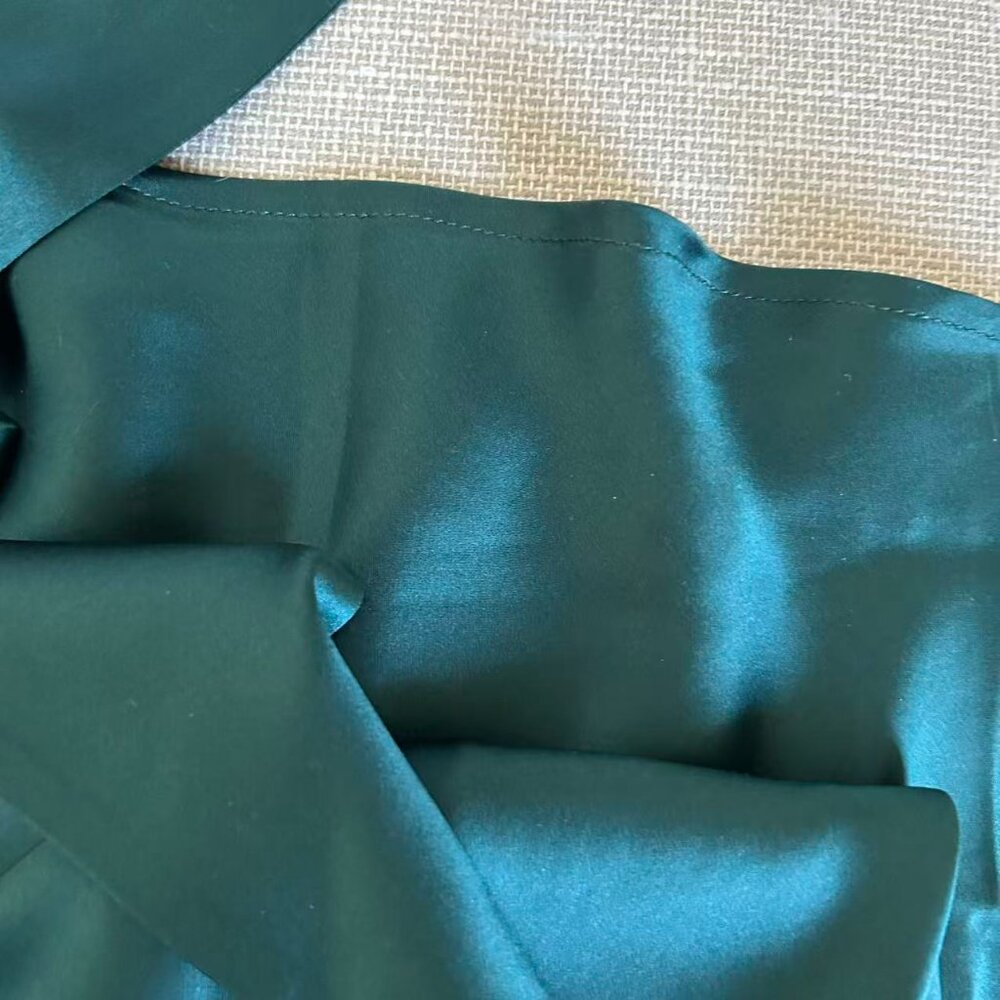BEST Reformation Oren Silk Dress Small Forest Deep Green Party Cocktail Scarf - Picture 7 of 9